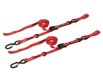 compare product SpeedStrap 1In x 10Ft Cam-Lock Tie Down with Snap S-Hooks Soft-Tie (2 Pack) - Red