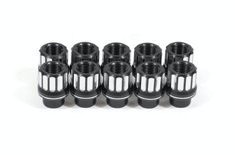 compare product BMR 05-14 Ford Mustang Lug Nut Kit 5/8-18 RH Flange 12-pt Aluminum Set of 10