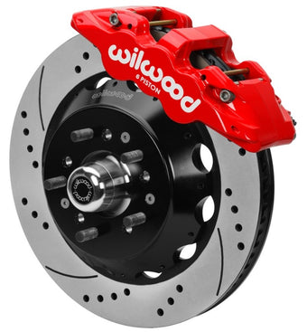 compare product Wilwood 70-81 FBody/75-79 A&XBody AERO6 Frt BBK 14in D/S Rtr Red Calipers Use w/ Pro Drop Spindle