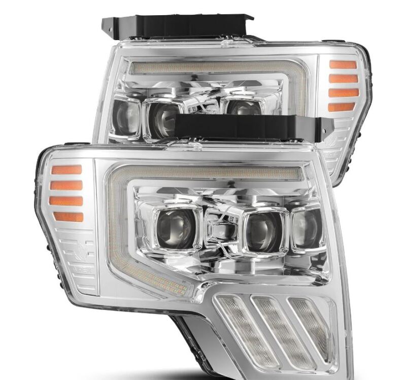 AlphaRex 09 - 14 Ford F - 150 PRO - Series Projector Headlights Plank Style Chrm w/Activ Light/Seq Signal - My Store
