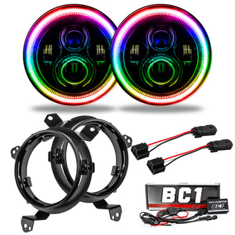 compare product Oracle Jeep Wrangler JL/JT 7in. High Powered LED Headlights (Pair) - w/ BC1 Controller