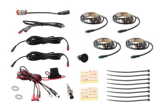compare product Diode Dynamics RGBW Engine Bay Strip Kit 4pc Multicolor