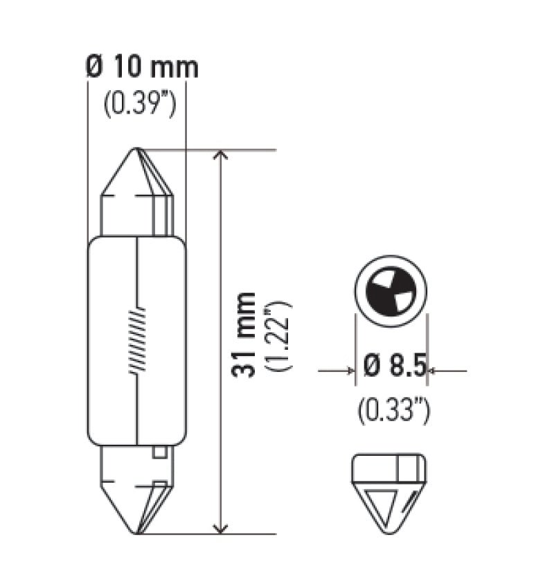 Hella Universal Clear 12V 10W 10x41mm T3.25 Bulb - My Store
