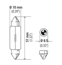 Hella Universal Clear 12V 10W 10x41mm T3.25 Bulb - My Store