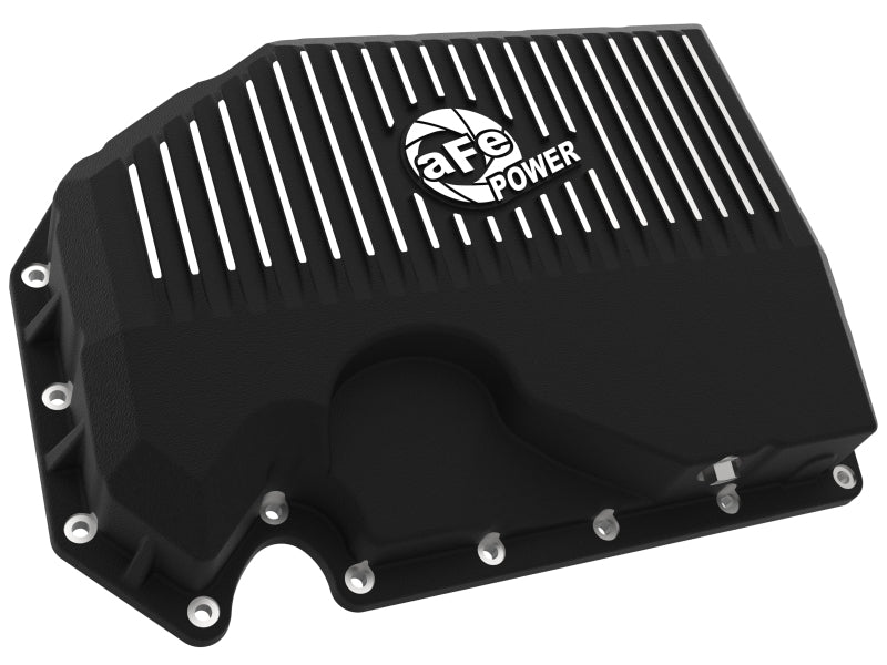 aFe 05 - 19 VW 1.8L/2.0L w/o Oil Sensor Engine Oil Pan Black POWER Street Series w/ Machined Fins - My Store
