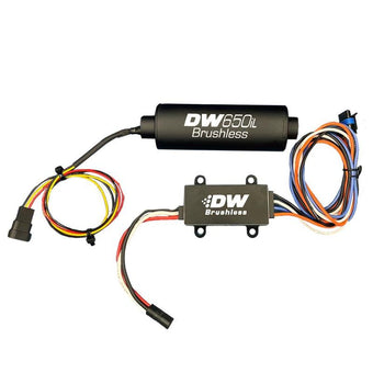 compare product DeatschWerks DW650iL Series 650LPH In-Line External Fuel Pump w/ PWM Controller