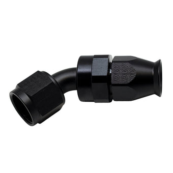 compare product DeatschWerks 8AN Female Swivel 45-Degree Hose End PTFE (Incl 1 Olive Insert) - Anodized Matte Black