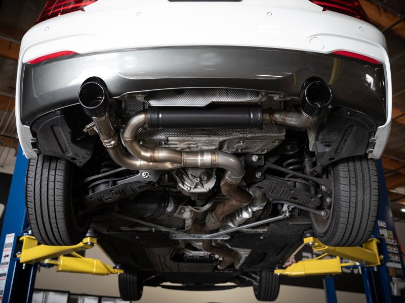 aFe MACHForce XP 3in to 2.5in 304 SS Axle - Back Exhaust w/ Black Tips 14 - 16 BMW M235i - My Store