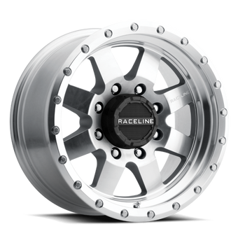 compare product Raceline 935MC Defender 17x9in / 5x127 BP / 0mm Offset / 83.82mm Bore - Machined Wheel