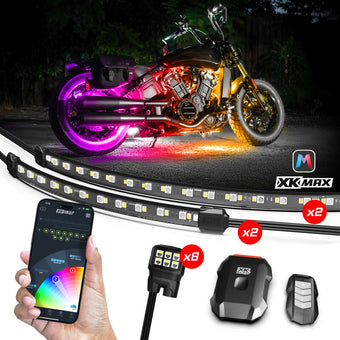 compare product XK Glow XKmax RGBW 10pc addressable Motorcycle Underglow Light Kit