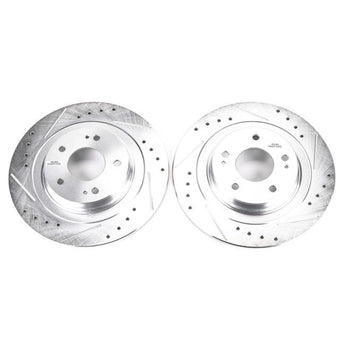 compare product Power Stop 2018 Mitsubishi Eclipse Cross Rear Evolution Drilled & Slotted Rotors - Pair
