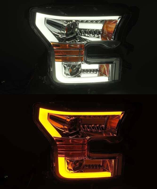 AlphaRex 15 - 17 Ford F - 150 PRO - Series Projector Headlights Plank Style Chrm w/Activ Light/Seq Signal - My Store