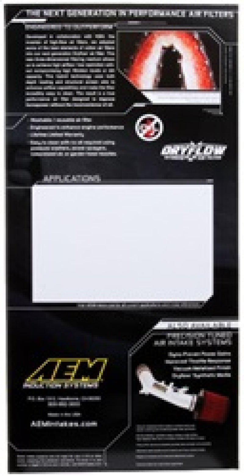AEM 14.313in O/S L x 6.625in O/S W x 1.5in H DryFlow Air Filter - My Store