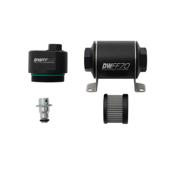 compare product DeatschWerks DWFFR-X 70mm Billet Fuel Filter Regulator - 10 Micron