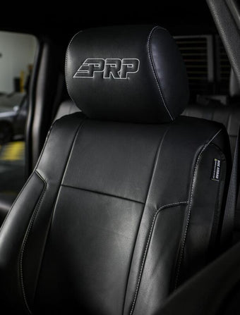 compare product PRP 12-14 Ford Raptor Front Seat Covers (Pair) - Black w Silver Stitch