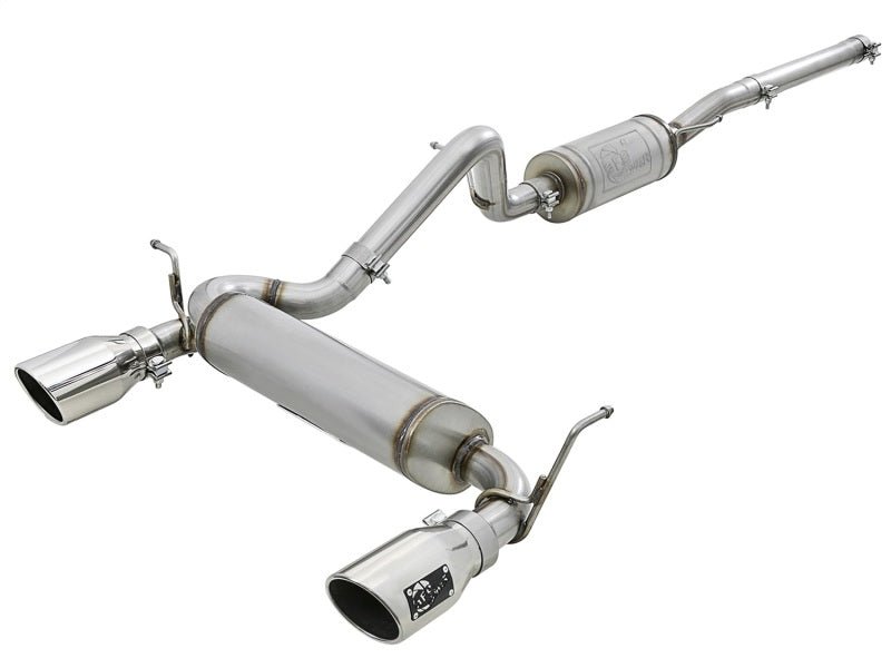aFe Rebel Series 2.5in 409 SS Cat - Back Exhaust w/ Polished Tips 07+ Jeep Wrangler (JK) V6 3.6L/3.8L - My Store