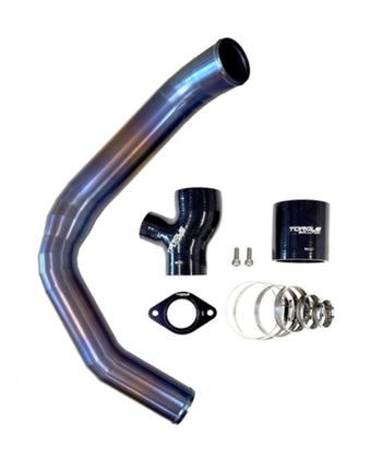 compare product Torque Solution 15-21 Subaru WRX Top Mount Charge Pipe - Titanium Burnt Purple / Blue