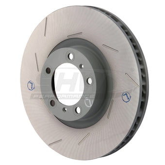 compare product SHW 11-16 Porsche Panamera 4 3.6L w/o Ceramics Left Front Slotted Monobloc Brake Rotor (298615301B)