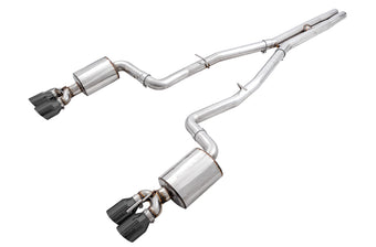 compare product AWE Tuning 2015+ Dodge Challenger 6.4L/6.2L Non-Resonated Touring Edition Exhaust - Quad Black Tips