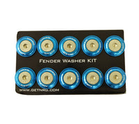 NRG Fender Washer Kit w/Rivets For Plastic (Blue) - Set of 10 - My Store
