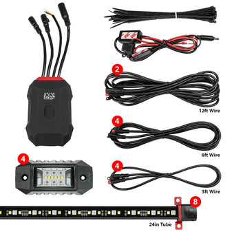 compare product XK Glow RGBW Addressable LED Underglow Kits Advanced XKalpha App Controlled