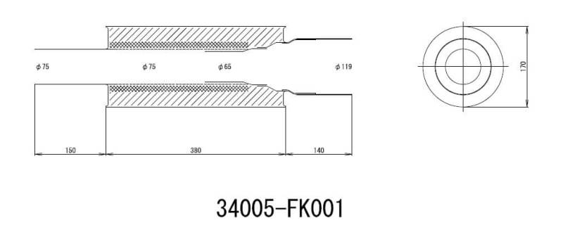 HKS Universal Stainless Hi Power 170mm Titanium Muffler - My Store