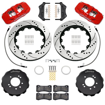 compare product Wilwood 95-98 Nissan Skyline Aerolite 6R Front BBK w/ 14.00in D/S Rotors & Flexlines - Red