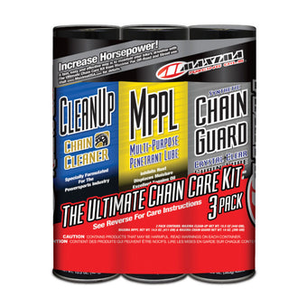 compare product Maxima Synthetic Ultimate Chain Guard Care Combo Kit - Clean-Up/MPPL/Chain Guard 3-Pack (Aerosol)