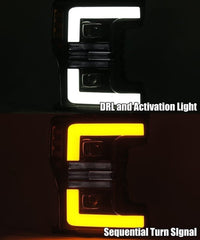 AlphaRex 17 - 19 Ford F - 250 SD PRO - Series Proj Headlights Plank Style Black w/Activ Light/Seq Signal - My Store