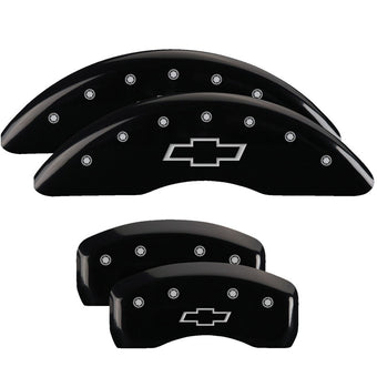 compare product MGP 4 Caliper Covers Engraved Front & Rear Bowtie Black finish silver ch