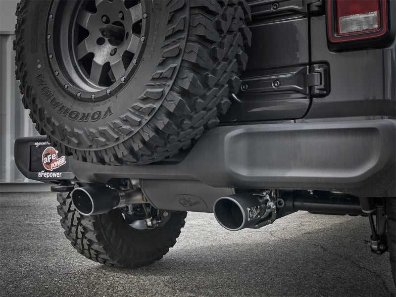 aFe Rebel Series 2.5in 409 SS Axle - Back Exhaust w/ Black Tips 2018+ Jeep Wrangler (JL) V6 3.6L - My Store