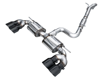 compare product AWE Tuning MK8 Volkswagen Golf R 3in Touring Edition Quad Exhaust - Diamond Black Tips
