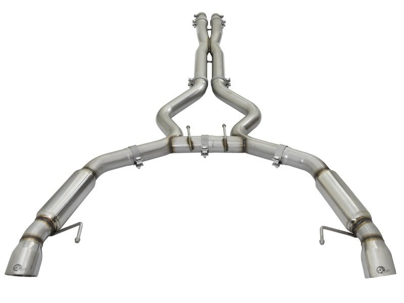 aFe MACHForce XP 3in Aggressive Toned Cat - Back Exhausts w/ Polished Tips 15 - 17 Ford Mustang V6/V8 - My Store