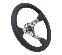 NRG Reinforced Steering Wheel (350mm / 3in. Deep) Blk Leather w/Hydrodipped Digi - Camo Spokes - My Store