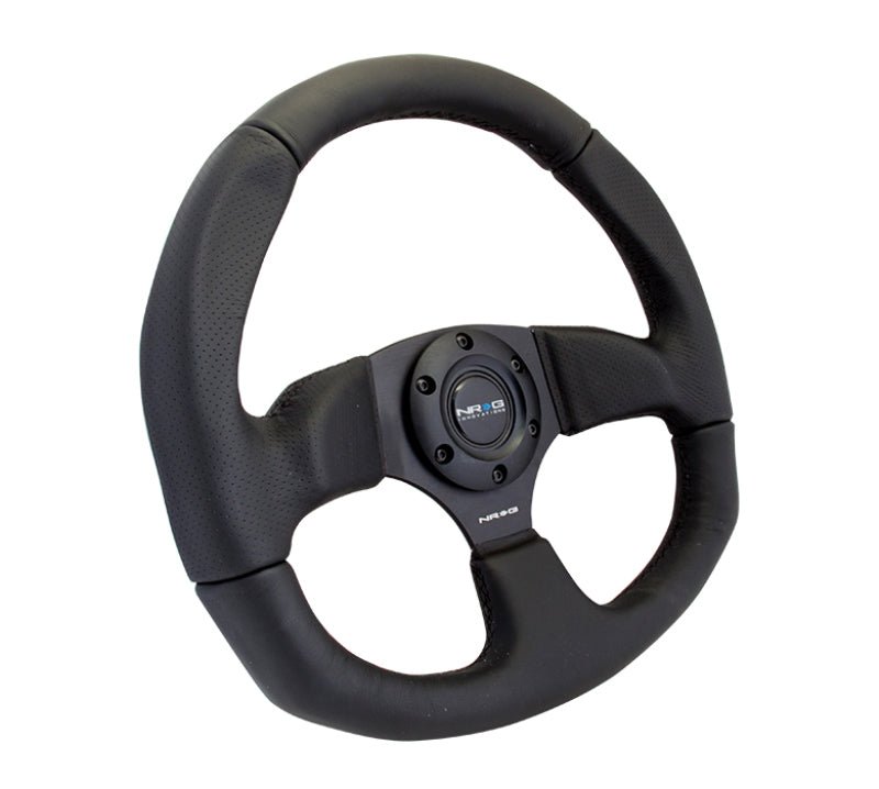 NRG Reinforced Steering Wheel (320mm Horizontal / 330mm Vertical) Leather w/Black Stitching - My Store