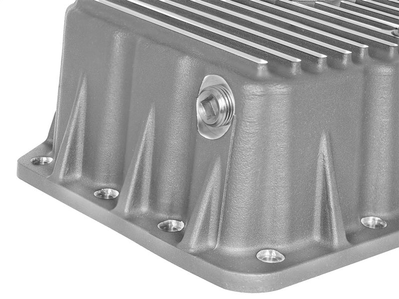 aFe Street Series Engine Oil Pan Raw w/ Machined Fins; 11 - 17 Ford Powerstroke V8 - 6.7L (td) - My Store