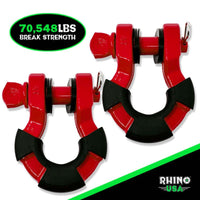 Rhino USA 8T Super Shackle 2 - Pack (Red) - My Store