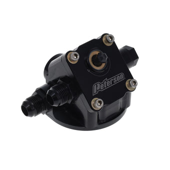 compare product Peterson Fluid Systems Primer Filter Mount -12AN Chevrolet - Right to Left