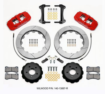 compare product Wilwood AERO6 Front Hat Kit 15.00 Red 15-23 Mustang w/Lines