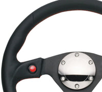 NRG Reinforced Steering Wheel (320mm) Blk Leather w/Dual Buttons - My Store