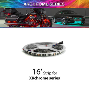 compare product XK Glow 16ft cuttable RGB LED strip roll w/ weather resistant coating
