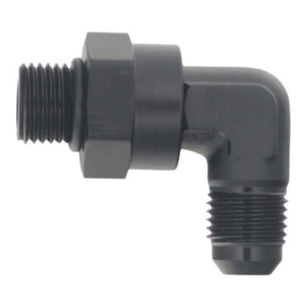 compare product DeatschWerks 6AN ORB Male Swivel to 90-Degree 6AN Male Flare - Anodized Matte Black