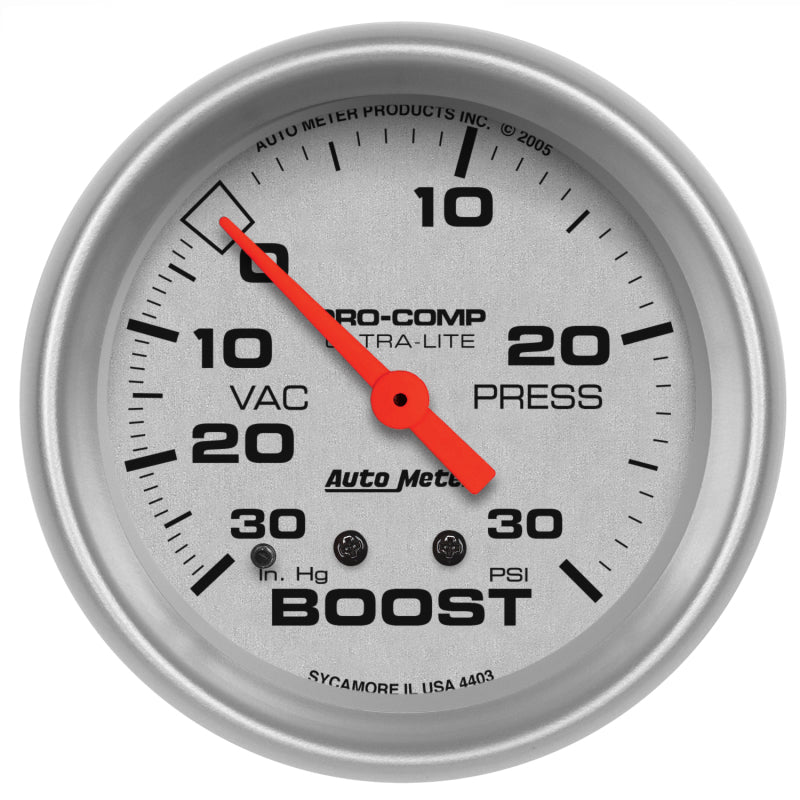 Autometer Ultra - Lite 66.7mm Short Sweep Electronic 30 IN Hg / 30 PSI Vacuum/Boost Gauge - My Store