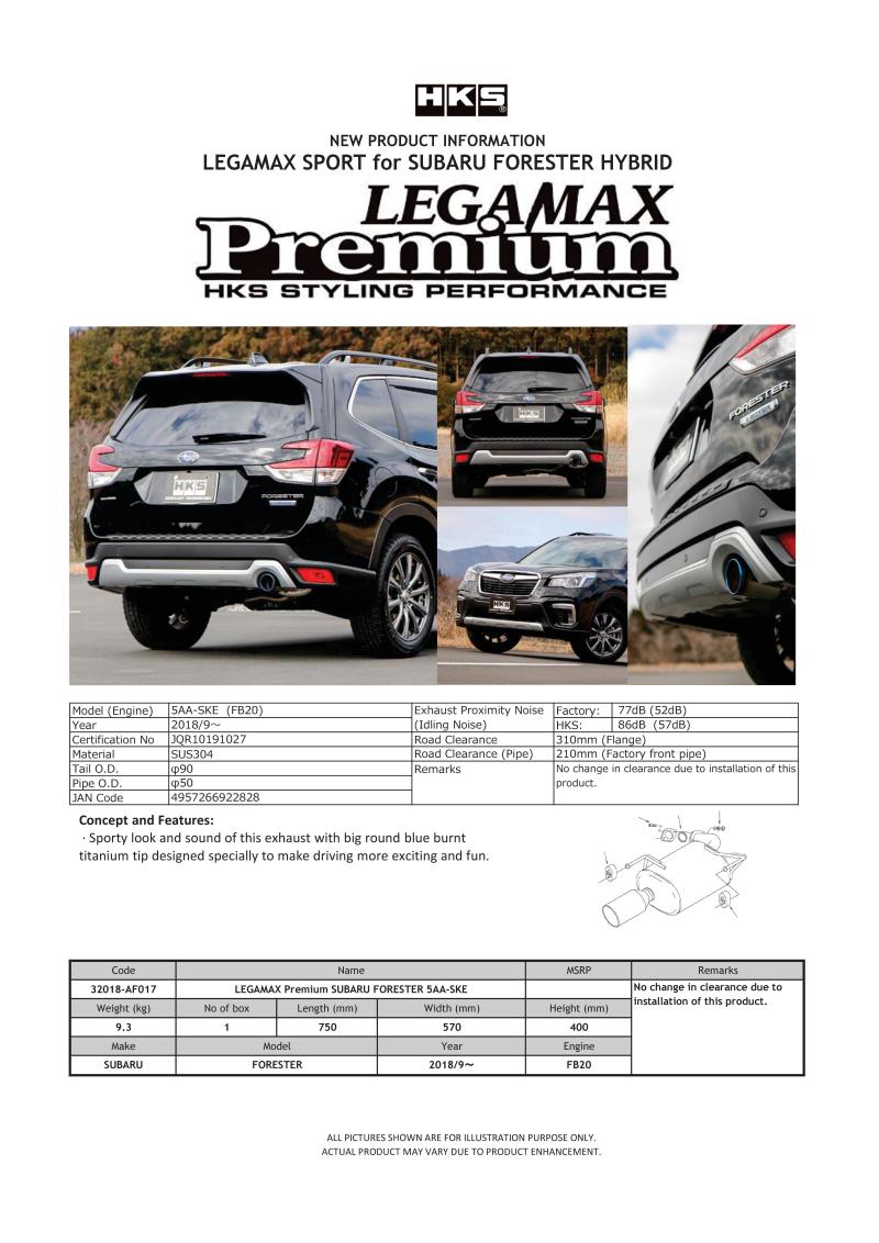 HKS LEGAMAX Premium Subaru Forester 5AA - SKE - My Store