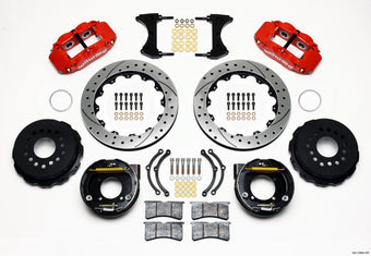 compare product Wilwood Narrow Superlite 4R Rear P-Brk Kit 12.88in Drilled Red Chevy 12 Bolt w/ C-Clips