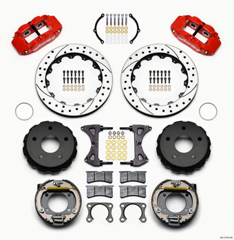 compare product Wilwood Narrow Superlite 4R Rear P-Brk Kit 12.88in Drilled Red Big Ford 2.00in Off Bronco 5 x 5.50