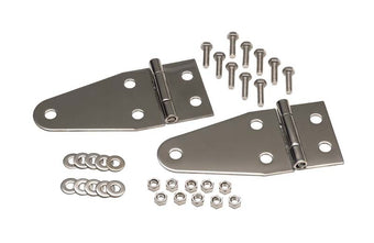 compare product Kentrol 55-95 Jeep CJ/Wrangler YJ Hood Hinge Pair - Polished Silver
