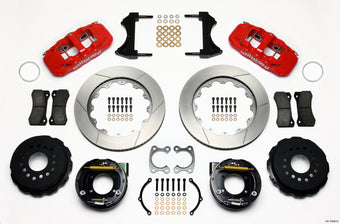 compare product Wilwood AERO4 Rear P-Brake Kit 14.00in Red Small Ford 2.66in Offset