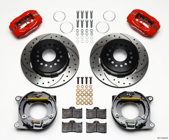 compare product Wilwood Forged Dynalite P/S Park Brake Kit Drill-Red 55-57 Chevy 2.34in Offset